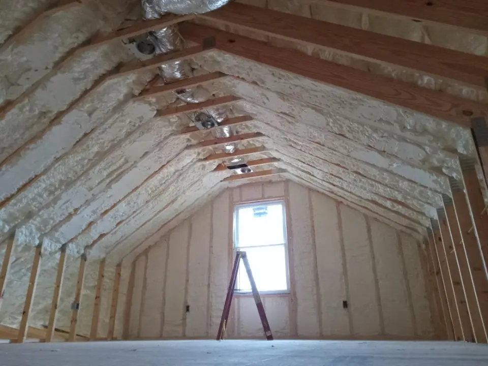 Spray foam roofing application for Crawl Space Insulation project in Creve Coeur